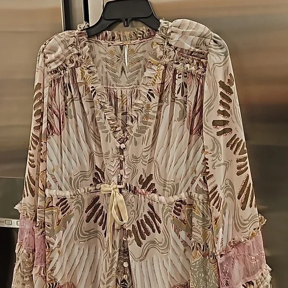 💕FREE PEOPLE💕 Lover to Lover Dress by Bali~ Bohemian Print Small NWOT